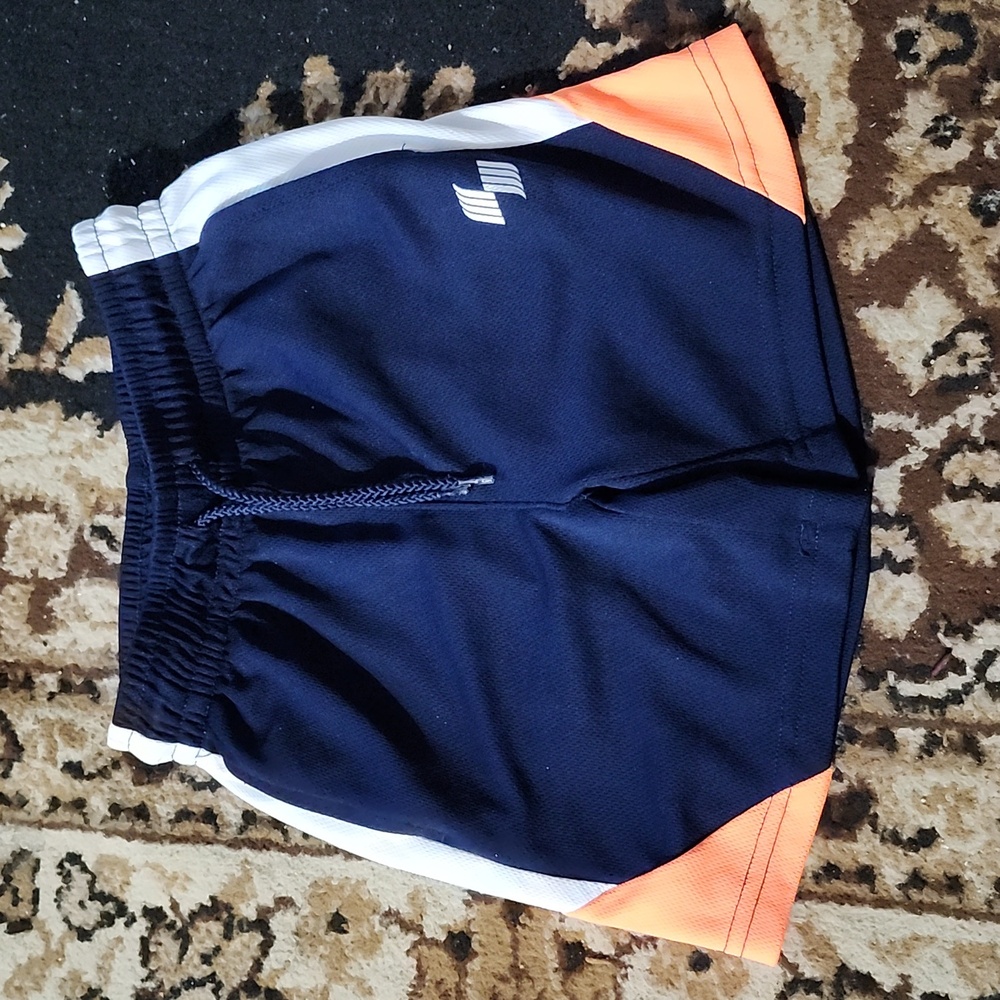 Place Sports Shorts; Colors:Navy/White/Neon Orange;Size: XS 4
